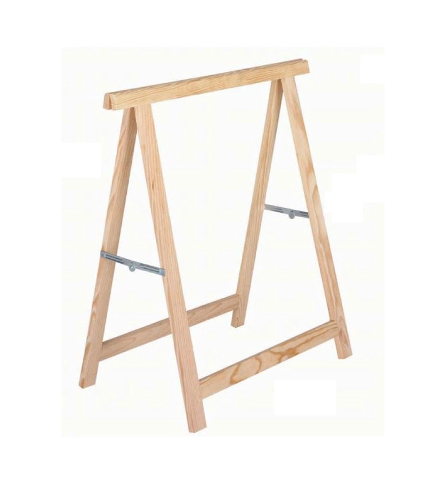 CAVALLETTO PIEGHEVOLE IN LEGNO DI PINO GREZZO, 73,5X74 CM